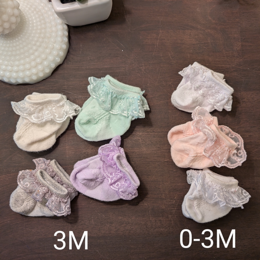 Adorable Baby Socks with Lace Trim